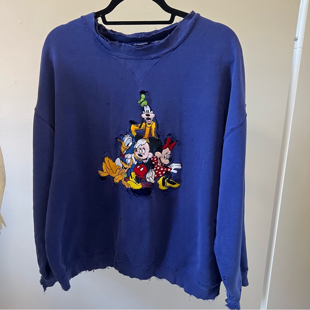 LF FURST OF KIND Vintage Blue Disney Character Sweatshirt One size